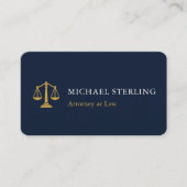 Carte De Visite Law Firm Navy Blue Gold QR Code Professional (Devant)
