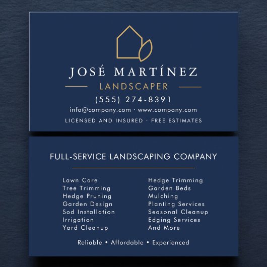 Carte De Visite Lawn Care and Landscaping Services Professional