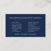 Carte De Visite Lawn Care and Landscaping Services Professional (Dos)