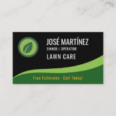 Carte De Visite Lawn Care Black Green  (Devant)