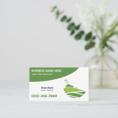 Carte De Visite Lawn Care Landscaping Service Logo Grass Cutting (Debout devant)