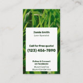 Carte De Visite Lawn Care Service Green White Call Today (Dos)