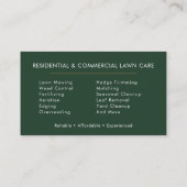 Carte De Visite Lawn Maintenance Professional (Dos)