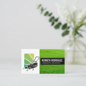 Carte De Visite Lawn Mower Landscaping Logo | Grass (Debout devant)