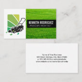 Carte De Visite Lawn Mower Landscaping Logo | Grass (Devant / Derrière)