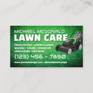 Carte De Visite Lawn mower yard care Business Card