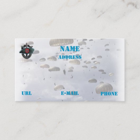 Carte De Visite le 7ème groupe de forces spéciales contrôle le (Devant)