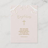 Carte De Visite Le baptême se répand en rose et en or (Dos)