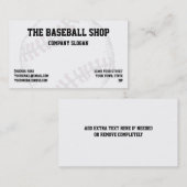 Carte De Visite Le base-ball de base-ball folâtre le thème (Devant / Derrière)
