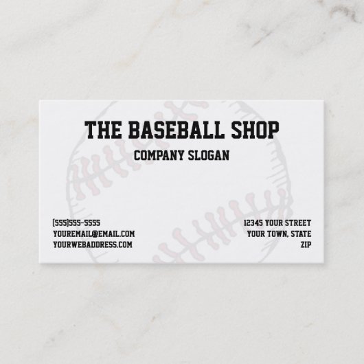 Carte De Visite Le base-ball de base-ball folâtre le thème (Devant)