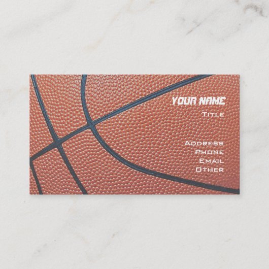 Carte De Visite Le basket-ball _textured_red, blanc, filet bleu de (Devant)