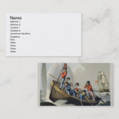 Carte De Visite Le bateau d'un bateau attaquant une baleine, (Devant / Derrière)