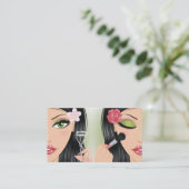 Carte De Visite Le bigoudi de cil de maquilleur rougissent vert de (Debout devant)