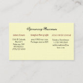 Carte De Visite Le billet parfait de bal d'étudiants (Dos)