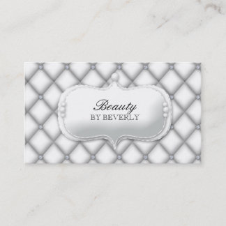 Carte De Visite Le blanc de salon de coiffure de beauté perle le