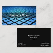 Carte De Visite le bleu 3D couvre de tuiles l'arrière - plan (Devant / Derrière)