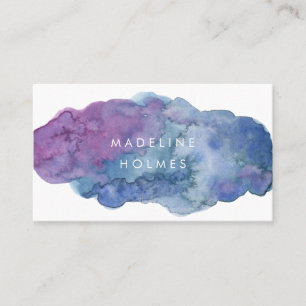 Carte De Visite Le bleu moderne de brosse d'aquarelle d'art