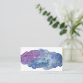 Carte De Visite Le bleu moderne de brosse d'aquarelle d'art (Debout devant)