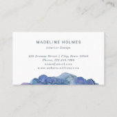 Carte De Visite Le bleu moderne de brosse d'aquarelle d'art (Dos)