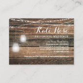 Carte De Visite Le bois affligé allume épouser de pots de maçon (Dos)