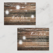 Carte De Visite Le bois affligé allume épouser de pots de maçon (Devant / Derrière)