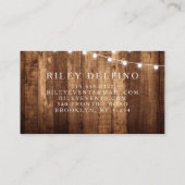 Carte De Visite Le bois rustique et les quirlandes électriques ont (Dos)