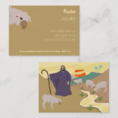 Carte De Visite Le bon berger, vers d'écriture sainte de bible (Devant / Derrière)