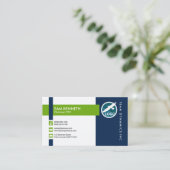 Carte De Visite Le bouton vert élégant créatif superbe dirige le (Debout devant)