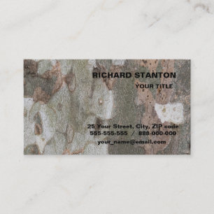 Carte De Visite Le camouflage d'arbre de l'avion semble écorce mot