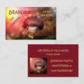 Carte De Visite Le campion au champignon (Devant / Derrière)