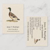 Carte De Visite Le canard colvert ou sauvage (Anas platyrhynchos) (Devant / Derrière)