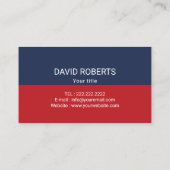 Carte De Visite Le capitaine Logo Modern Navy Blue & Red Nautical (Dos)