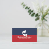Carte De Visite Le capitaine Logo Modern Navy Blue & Red Nautical (Debout devant)