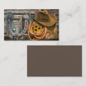 Carte De Visite Le Casquette de Cowboy de Western Horseshoe Lasso (Devant / Derrière)