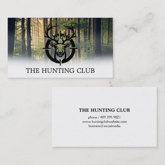 Carte De Visite Le cerf dans le champ d'application des fusils | F (Devant / Derrière)