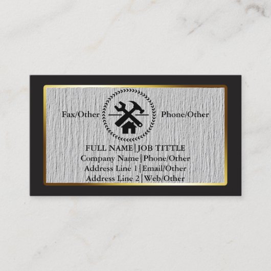 Carte De Visite Le charpentier professionnel de constructeur usine (Devant)