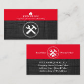 Carte De Visite Le charpentier professionnel de constructeur usine (Devant / Derrière)