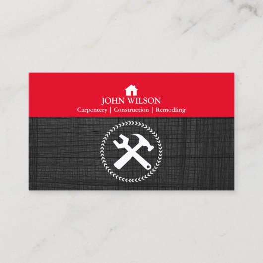 Carte De Visite Le charpentier professionnel de constructeur usine (Devant)