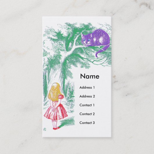 Carte De Visite "Le Chat Cheshire" de "Alice au pays des merveille (Devant)