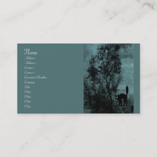 Carte De Visite Le chat de la sorcière (Devant)