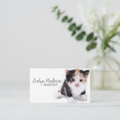 Carte De Visite Le Chat Sur Le Blanc (Debout devant)