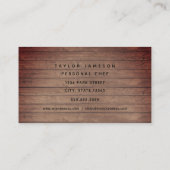 Carte De Visite Le Chef Caterer Restaurant Des Ustensiles Noirs (Dos)