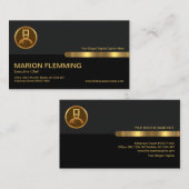 Carte De Visite Le chef cuisinier des colonnes de couleur noire gr (Devant / Derrière)