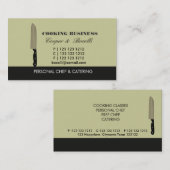Carte De Visite Le chef cuisinier Knife Cuvette Cuisine Sharp Knif (Devant / Derrière)