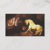 Carte De Visite Le Cheval Blanc Effrayé Par Un Monogramme De Lion (Dos)