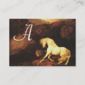 Carte De Visite Le Cheval Blanc Effrayé Par Un Monogramme De Lion (Dos)