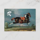 Carte De Visite Le Cheval Piebald "Cehero' Rearing Monogramme, ros (Dos)