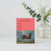 Carte De Visite Le Cheval Piebald "Cehero' Rearing Monogramme, ros (Debout devant)