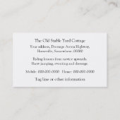 Carte De Visite Le cheval sautant par-dessus une barrière (Dos)