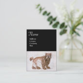 Carte De Visite LE CHIEN / Affenpinscher, noir blanc (Debout devant)